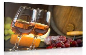 Tablou două pahare de vin roz