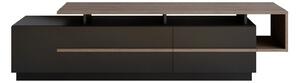 Comoda TV Pia, negru/nuc, PAL melaminat, 180x39x46 cm