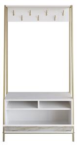Mobilier hol DEVIN, alb, PAL melaminat/metal, 94x35x180 cm