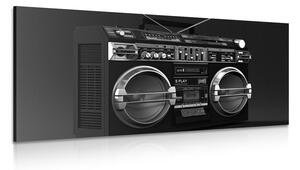 Tablou disco radio din anii 90 în design alb-negru