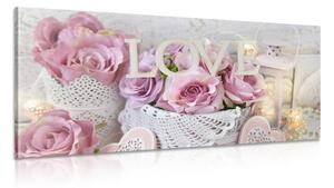 Tablou decor vintage cu inscripție Love