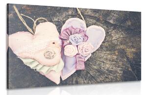Tablou handmade inimioară pe trunchi