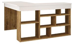 Birou CT5-AW, alb/pin atlantic, PAL melaminat, 129x120x72 cm