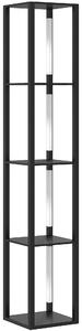 HOMCOM Lampă de Podea cu 4 Rafturi și 3 Luminozități Reglabile 29x29x163cm Negru | Aosom Romania
