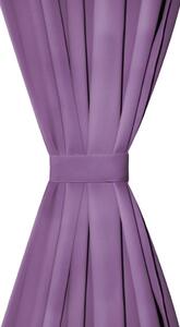Draperii micro-satin cu bride, 2 buc, 140 x 245 cm, violet
