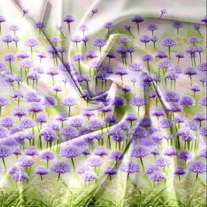 Lenjerie de pat 3D PURPLE FLOWERS verde Dimensiune lenjerie de pat: 70 x 80 cm | 140 x 200 cm