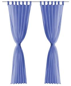 Draperii din voal, 2 buc., 140 x 175 cm, albastru regal