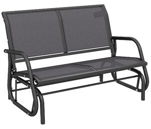 Outsunny Banca Tip Leagan 2 Locuri din Metal, Negru, 123x70x87 cm | Aosom Romania