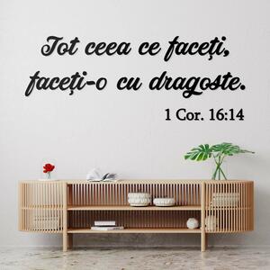 DUBLEZ | Citat din Biblie - Autocolant din lemn pentru perete