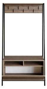 Mobilier hol DEVIN, nuc/negru, PAL melaminat/metal, 94x35x180 cm