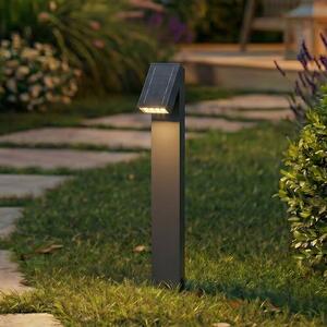 PRIOS Lampă solară LED Lestor, antracit, dimabil, IP65, reglabil, Negru, Aluminiu, Modern