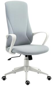 Vinsetto Scaun de Birou Ergonomic și Tapitat, Înălțime Reglabilă, Funcție de Înclinare, 62x56x110-119.5 cm, Gri | Aosom Romania
