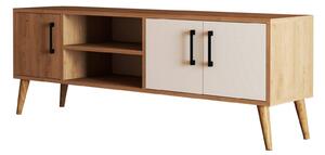 Comoda TV EXXEN-1584, stejar/alb, PAL melaminat, 150x34x52 cm