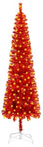 Brad de Crăciun subțire cu LED-uri, roșu, 150 cm