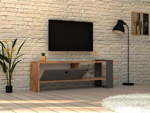 Comoda TV OVA, stejar/gri antracit, PAL melaminat, 120x25x37 cm