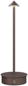HOMCOM Lampă de Masă Reîncărcabilă cu USB, Lampă Fără Fir cu Temperatura Culorii Reglabilă 3000K/4500K/6500K, Control Touch, Autonomie 4-8 Ore, Cafea | Aosom Romania
