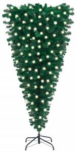 Pom de Crăciun artificial inversat cu LED-uri, verde, 180 cm