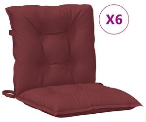 Perne scaun spătar mic 6 buc. melanj roșu vin 100x50x7cm textil