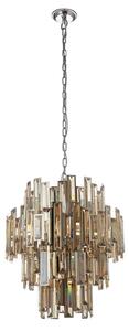 Lustră de cristal pe lanț Endon 72744 VIVIANA 12xE14/40W/230V fumuriu
