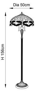 Endon 64070 - Lampadar Tiffany DRAGONFLY, 2xE27/60W/230V, diametru 50 cm