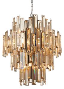 Lustră de cristal pe lanț Endon 72744 VIVIANA 12xE14/40W/230V fumuriu