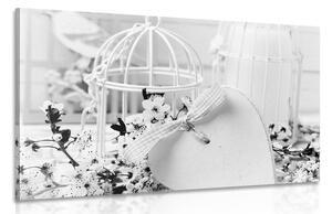 Tablou natura moartă romantică în stilul vintage în design alb-negru