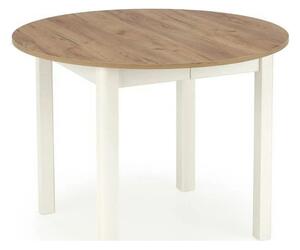 Masa bucatarie rotunda RINGO, stejar/alb, PAL furniruit, 102/142x102x7