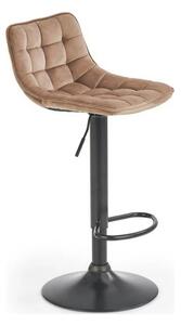 Scaun bar H95, bej/negru, stofa catifelata/otel, 43x44x84/106 cm