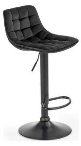 Scaun bar inalt H95, negru, stofa catifelata/otel, 43x44x84/106 cm