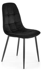 Scaun tapitat K417, negru, stofa catifelata, 44x56x87 cm