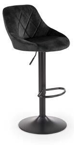 Scaun de bar rotativ H101, negru, stofa catifelata/otel, 47x45x84/106