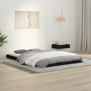 Cadru de pat Small Double 4FT, negru, 120x190 cm lemn masiv pin