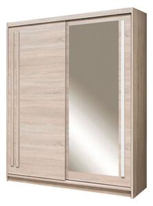 Dulap EFFECT, stejar sonoma, PAL melaminat, cu 2 usi, 175x59x215 cm