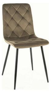 Scaun JERRY, verde maslin/negru, stofa catifelata/metal, 45x39x91 cm