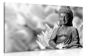Tablou Budha pașnic în design alb-negru