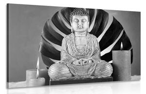 Tablou Budha cu natura moartă relaxantă în design alb-negru