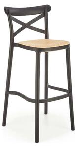 Scaun bar H111, crem/negru, polipropilena, 47x47x103 cm