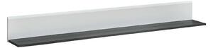 Polita SOLIDO TWIN, alb/negru, PAL laminat, 180x21x20 cm