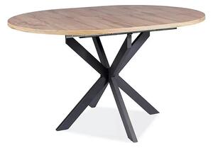 Masa extensibila pentru sufragerie GASTON, stejar/negru, 100/135x100x7