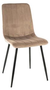 Scaun ALAN, bej/negru, stofa catifelata/metal, 45x39x91 cm