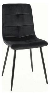 Scaun IVO, negru, stofa catifelata/metal, 45x39x91 cm