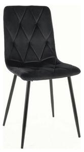 Scaun TOM, negru, stofa catifelata/metal, 45x39x91 cm