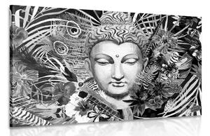Tablou Budha pe un fundal exotic în design alb-negru