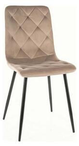 Scaun JERRY, bej/negru, stofa clasica/metal, 45x39x91 cm