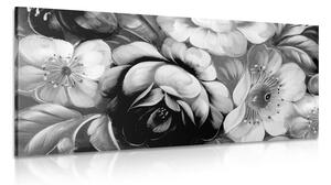 Tablou lumea florilor în design alb-negru