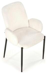 Scaun K477, crem/negru, stofa/metal, 58x58x89 cm