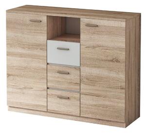 Comoda EFFECT, stejar sonoma/alb andersen, PAL, 130x42x105 cm