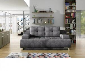 Canapea extensibila OSLO, stofa clasica gri inchis - Austin 19, cu lad