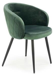 Scaun K430, verde/negru, stofa catifelata/metal, 61x54x77 cm