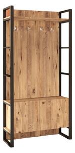Mobilier hol ML13-A, stejar/negru, PAL melaminat/metal, 90x34x180 cm